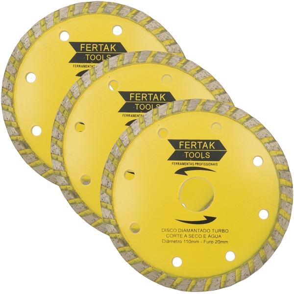 Disco De Corte Diamantado Turbo 110x20mm | 03 Un